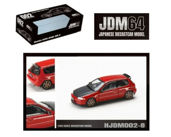Hobby Japan Honda Civic (EG6) SIR-II JDM Style – Milano Red with Carbon Hood – JDM64