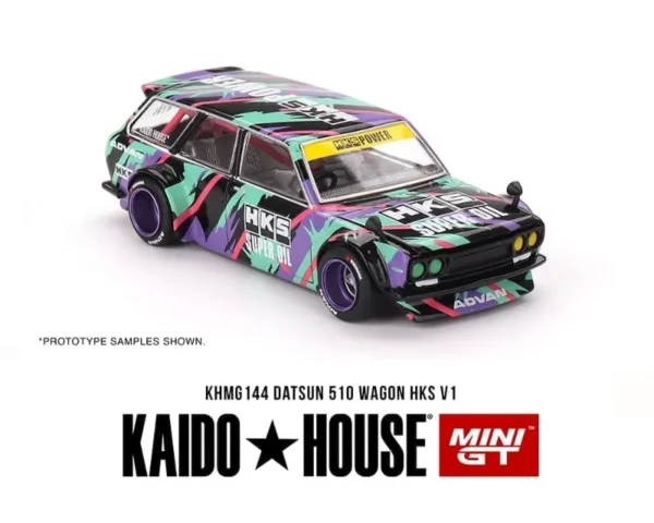 Kaido House x Mini GT 164 Datsun KAIDO 510 Wagon HKS V1 – Oil Splash Pattern