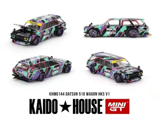 Kaido House x Mini GT 164 Datsun KAIDO 510 Wagon HKS V1 – Oil Splash Pattern1